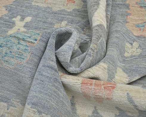 10x14 Gray Oushak Turkish Hand Knotted Soft Wool Area Rug